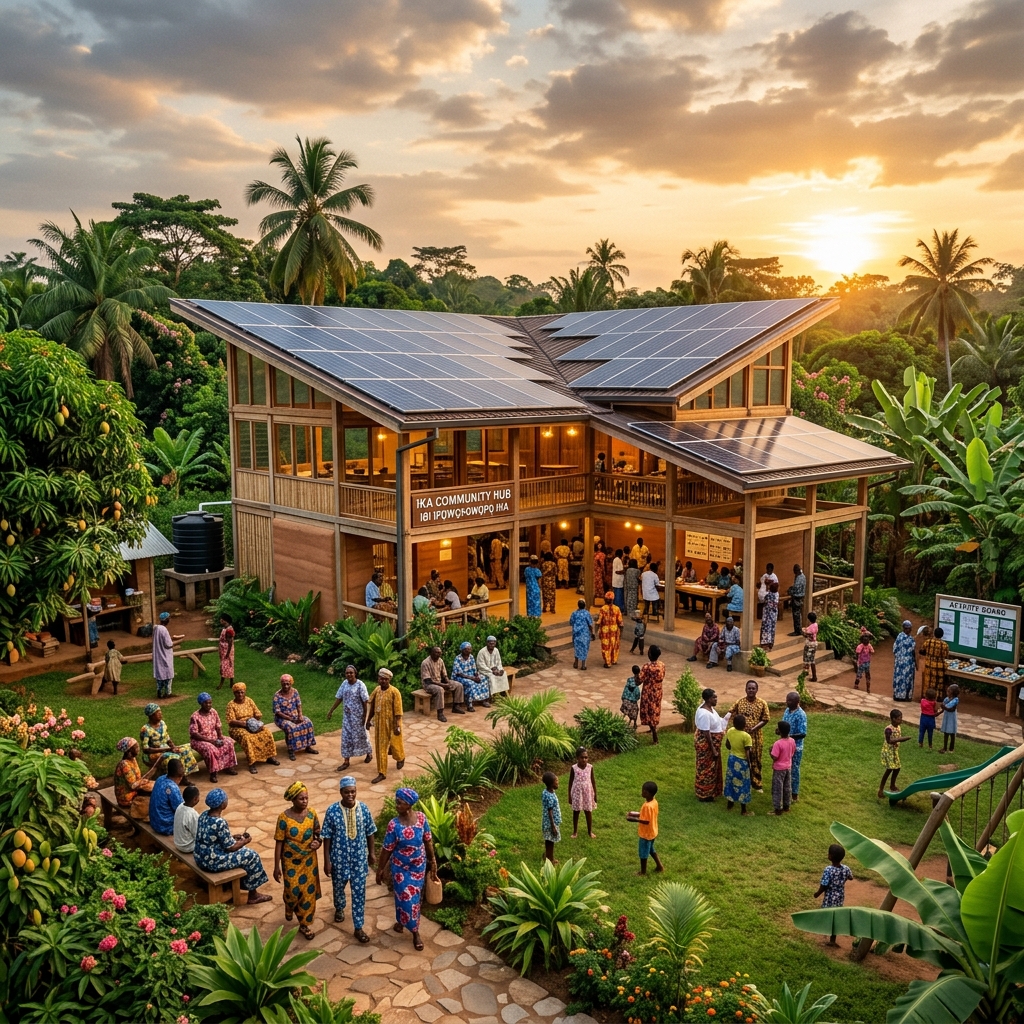 Modern solar-powered community hub in Nigeria